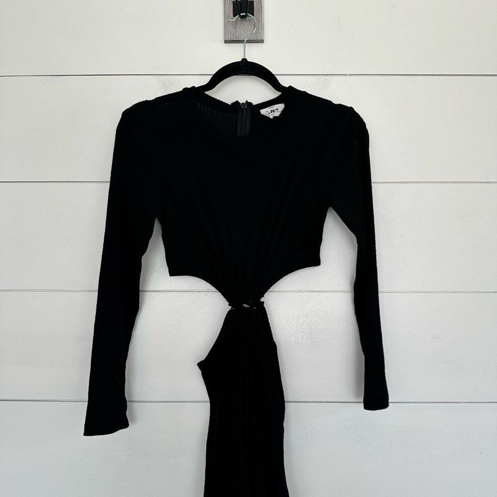 LNA Women’s Extra Small Ribbed Black Cutout Jumpsuit Flawed